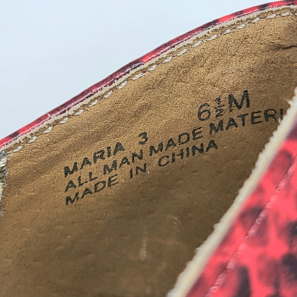 Rampage Maria Red Black Snakeskin Print Pointed Toe Heels Pumps 6.5 - Picture 12 of 13